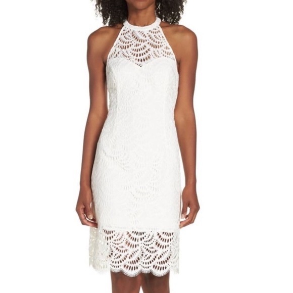 Lilly Pulitzer Kenna Halter Dress white lace size 10 - Picture 3 of 5